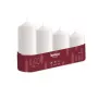 BOLSIUS cilindri portacandele 4 pz. Ø120, 100, 80, 60x48mm bianco