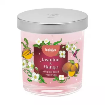 Bolsius Floral Fusion Candela profumata gelsomino e mango in vetro, 80x72 mm