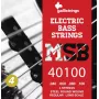 Galli MSB-40100 S Super Bright corde per basso - set da 4 corde, acciaio nichelato, a filo tondo, .040-.100, scala lunga