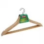 SAUBER 24850002 Appendini in legno confezione da 3, Naturale, gancio girevole cromato, 45 cm