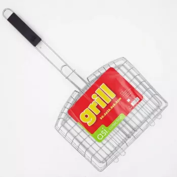 ASI COLLECTION Griglia per barbecue 30,5x23,5x5,5cm in acciaio cromato griglia BBQ rettangolare