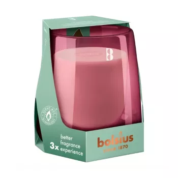 BOLSIUS Clean Light Candela profumata in vetro, Cipresso e Ambra, Ø95x85 mm