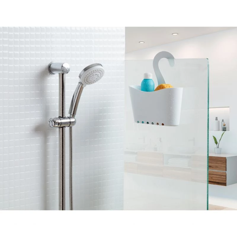 TATAY mensola da bagno multifunzionale sospesa 25x9x28 cm bianco