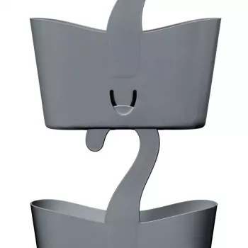 TATAY mensola da bagno multifunzionale sospesa 25x9x28 cm grigio