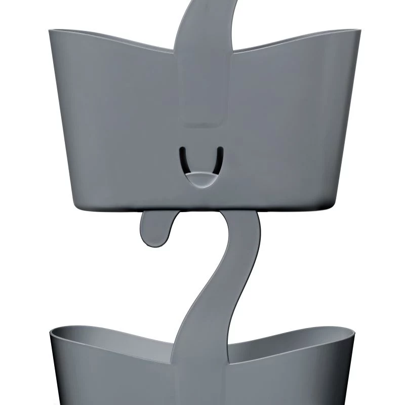 TATAY mensola da bagno multifunzionale sospesa 25x9x28 cm grigio