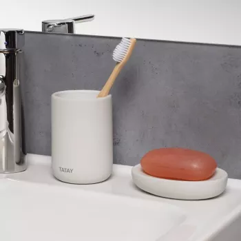 TATAY portaspazzolini Soft Ceramic, bianco
