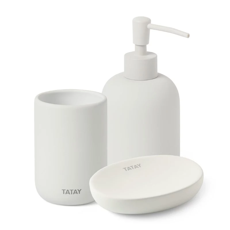 TATAY portaspazzolini Soft Ceramic, bianco