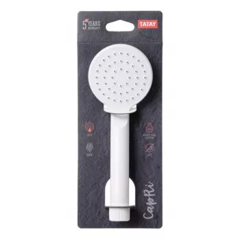 TATAY Capri soffione doccia Ø7,5 cm, 1 getto, bianco opaco