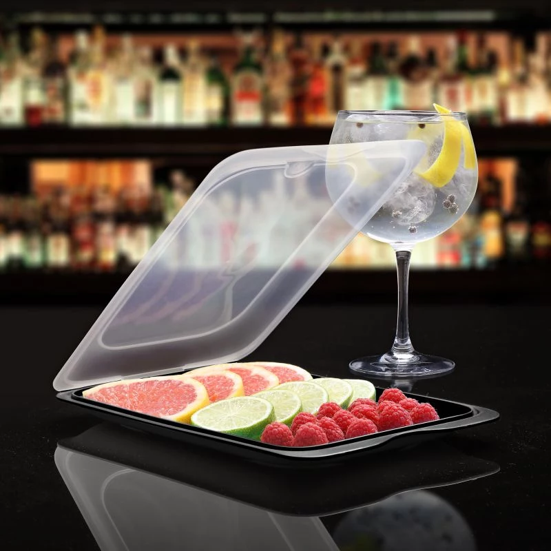 TATAY contenitore per frutta e sushi cocktail 17x25,2x3,2 cm nero