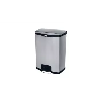 Rubbermaid Slim Jim bidone portarifiuti con pedale in acciaio inox 90L, argento/nero, pedale frontale 1901999