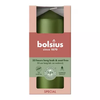 Bolsius candela cilindro Ø120x58 mm, Metallic Green