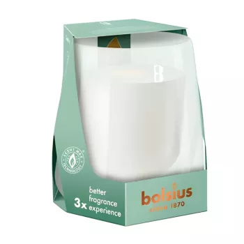BOLSIUS Clean Light candela profumata in vetro vaniglia e fava tonka Ø95x85mm