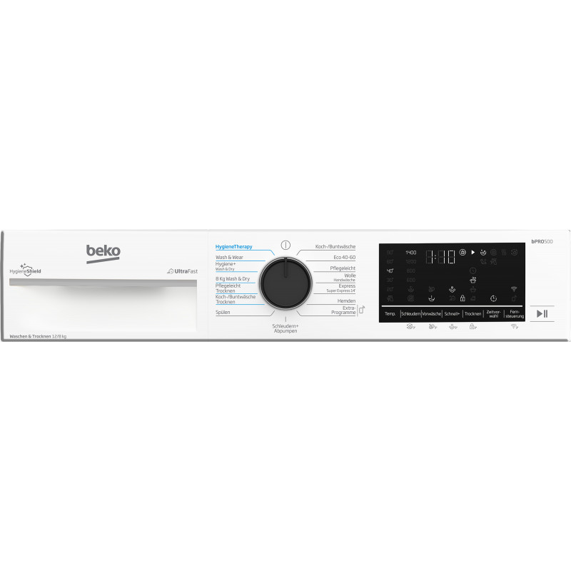 Beko B3DFT512447W lavasciuga 12 kg / 8 kg, 1400 giri/min, classe energetica D, bianco