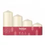 Bolsius Set di candele cilindriche, 4 pz., 120/100/80/60 x 48 mm, crema