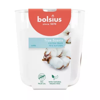 Bolsius True Scents candela profumata in vetro, Fresh Cotton, Ø97x85 mm