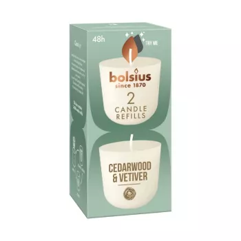 BOLSIUS Clean Light candele ricaricabili 2 pz. legno di cedro & vetiver
