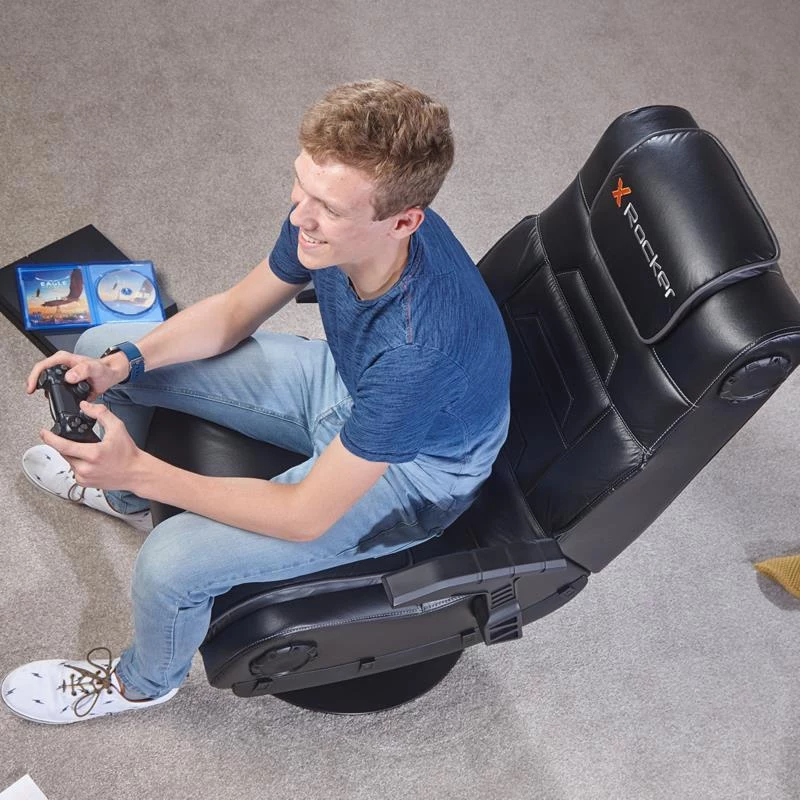 X Rocker Pro 4.1 sedia gaming a piedistallo con audio surround 2.1, vibrazione, Bluetooth - nera