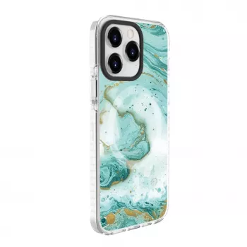 Evelatus custodia PC+TPU per Apple iPhone 15 Pro compatibile MagSafe – marmo blu