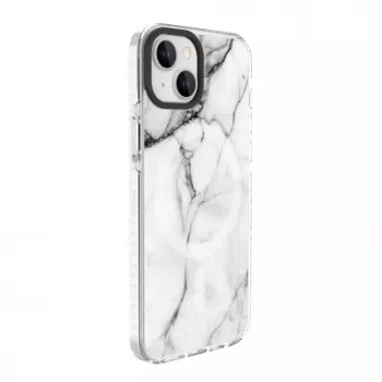 Evelatus custodia PC+TPU per Apple iPhone 15 compatibile MagSafe marmo bianco