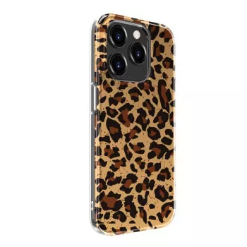 Evelatus custodia in policarbonato per Apple iPhone 15 Pro motivo leopardato