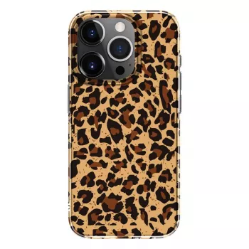 Evelatus custodia in policarbonato per Apple iPhone 15 Pro motivo leopardato