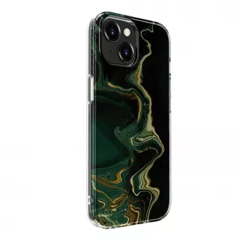 Evelatus custodia in PC per Apple iPhone 15 marmo verde scuro
