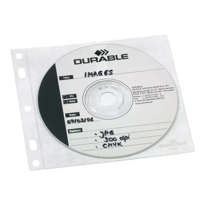 DURABLE 1 pz. Custodia CD/DVD Cover FILE con foratura trasparente, 10 pz.