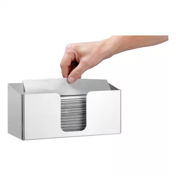 Bartscher ILZF20 dispenser asciugamani in carta, argento, acciaio cromo-nichel spazzolato, a parete, con chiusura 850057