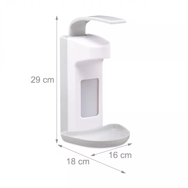 RELAXDAYS dispenser sapone manuale con vaschetta raccogligocce 0,5L bianco