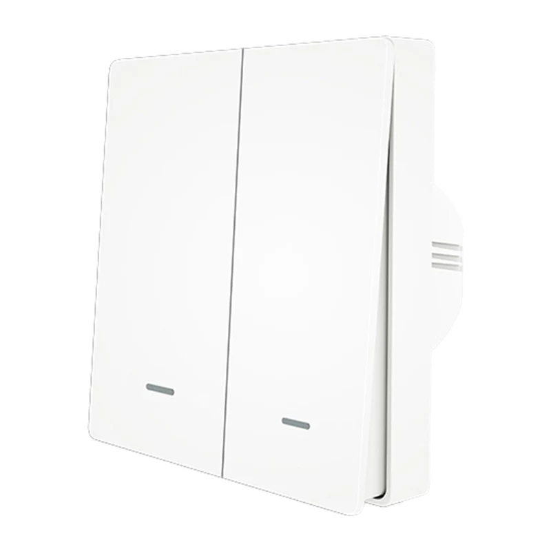 MOES ZS-B-EU2 interruttore luce ZigBee a 2 canali, senza neutro, bianco