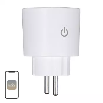 MOES MWP-EU16M-WH-MS presa smart con misurazione energia, 16A, Wi-Fi, bianco