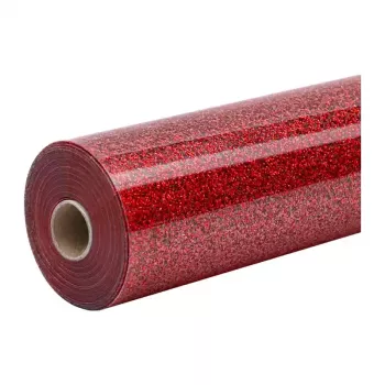 HTVRONT film glitter per termotrasferimento, 30,5 cm x 90 cm (rosso)
