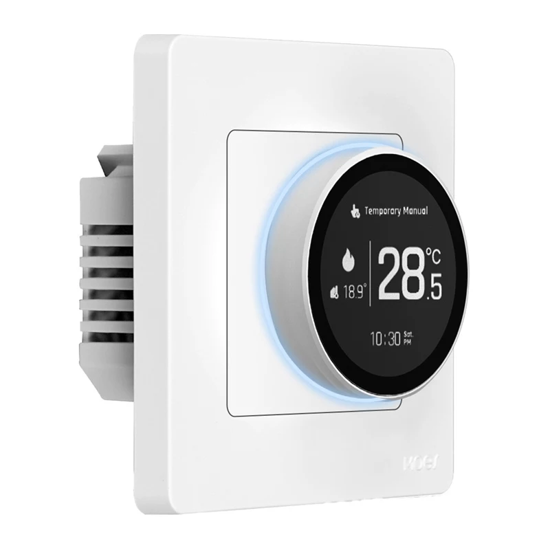MOES ZHT-SR-GB-WH-MS termostato smart ZigBee per riscaldamento elettrico, bianco