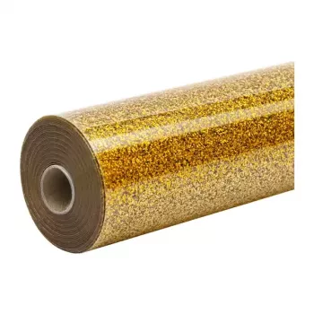 HTVRONT pellicola glitter per termotrasferimento, 30,5 cm x 90 cm (oro)