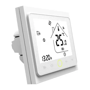MOES BHT-002 termostato smart Wi-Fi con LCD per riscaldamento ad acqua, touchscreen, controllo da app e vocale, bianco