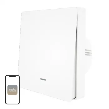 MOES ZS-B-EU1 interruttore luce ZigBee 1 canale (senza neutro, bianco)