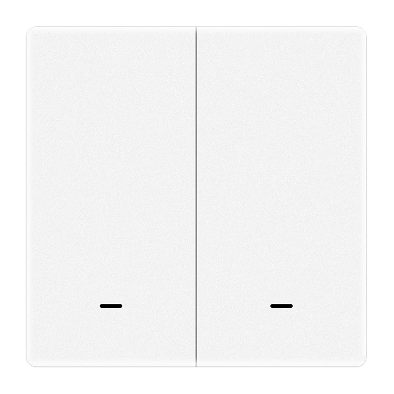 MOES ZT-B-EU2-MS interruttore scenari ZigBee 3.0 a 2 tasti, a batteria, compatibile con app Tuya Smart Life, bianco