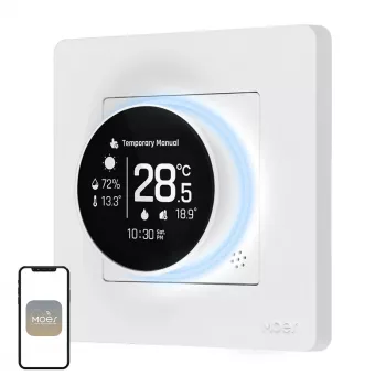 MOES ZHT-SR-GC termostato smart ZigBee per boiler/riscaldamento a gas, bianco
