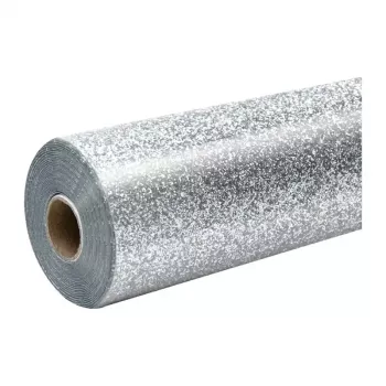 HTVRONT Pellicola glitter per trasferimento a caldo, 30,5 cm x 90 cm (argento)