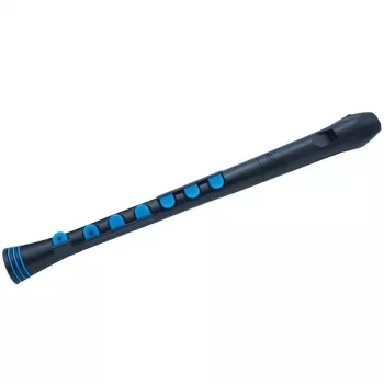 Nuvo Recorder+ Flauto dolce soprano nero e blu con diteggiatura tedesca e barocca intercambiabile