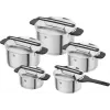 ZWILLING MORE Set di 5 pentole in acciaio inox con coperchi in vetro, adatto all'induzione