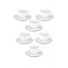 LA PORCELLANA BIANCA Teresa set tazzine da caffè con piattini, 90 ml, porcellana, bianco, 12 pezzi