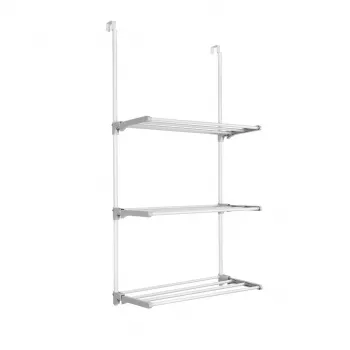 RAYEN stendibiancheria da porta RA-0339.02, 6 aste, 3,5 m di stenditura, pieghevole, bianco/grigio