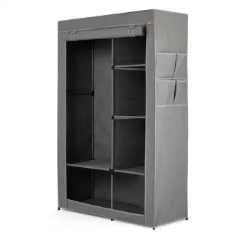 RAYEN armadio in tessuto 105 x 45 x 161 cm grigio