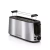 ALPINA ALP-SI-47351 tostapane 2 fette, 1000 W, argento acciaio inox, 6 livelli di doratura, scongelamento, riscaldamento, sollevamento alto, vaschetta raccoglibriciole estraibile