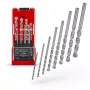 Einhell 38080 set punte per muratura, 8 pezzi, 3-10 mm, punta in carburo di tungsteno, acciaio al carbonio