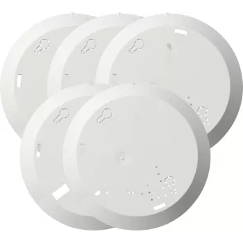 Gira 845000 Set piastre di montaggio per rilevatore di fumo Q-Label, 5 pezzi, bianco