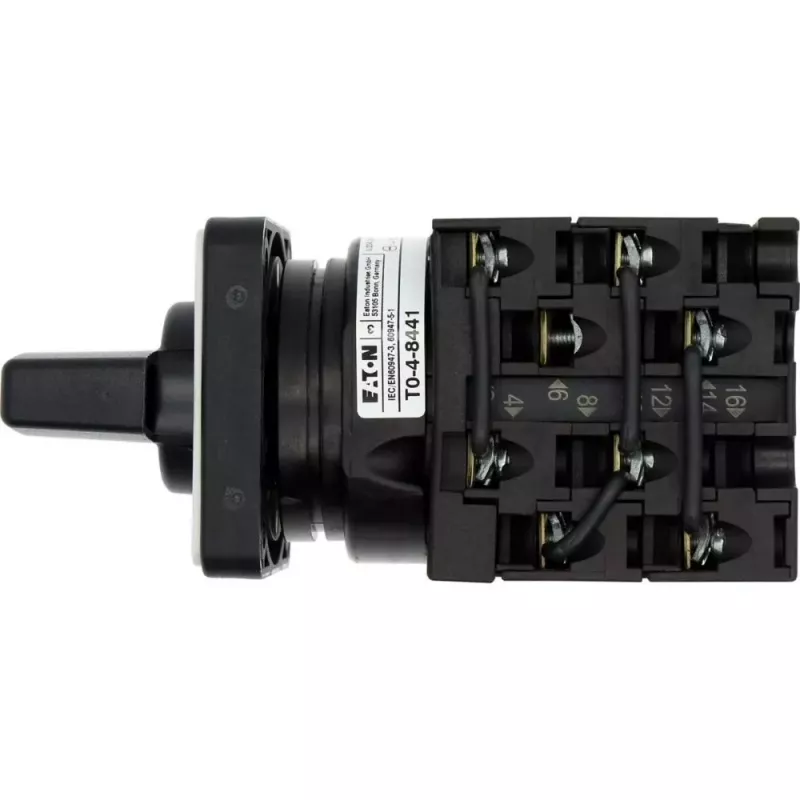 Eaton T0-4-8441/E interruttore a camme ON-OFF tripolare, 20A, 690V, IP65, nero/bianco 043595