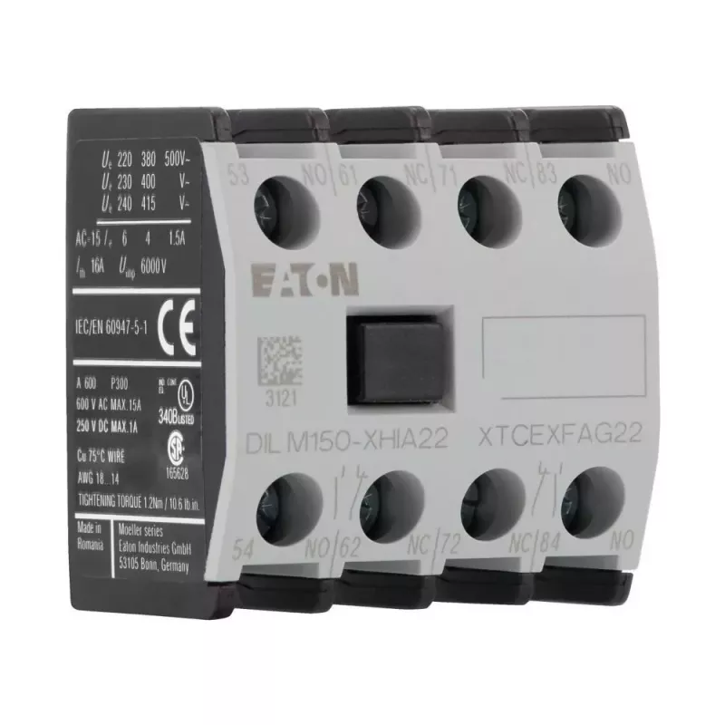 Eaton DILM150-XHIA22 blocco contatti ausiliari, 2NO+2NC, montaggio frontale, morsetti a vite 283464