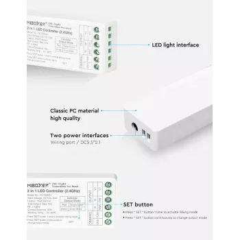MiBoxer FUT035S+16kHz controller LED 2-in-1 Dual White (DC12/24V, 2,4GHz, 16kHz senza sfarfallio)